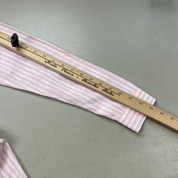 J Jill Button Up Tunic Top Womens XS Striped Pink White Pocket Roll Tab Sleeve - Picture 6 of 12